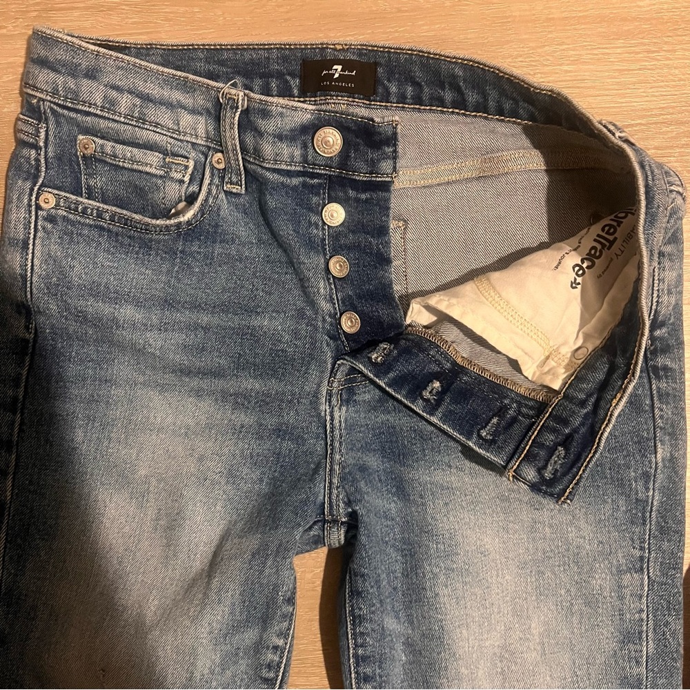 7 For All Mankind Blue Classic Denim Jeans - Picture 4 of 6